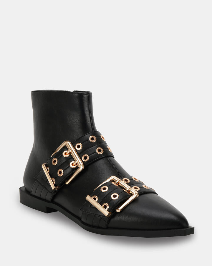 Image of Boots. Product name - Zayvier Black Boots in Black colour by brand - Novo