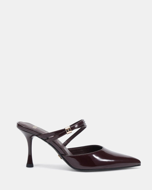 Image of Footwear. Productname: IDONEA ESPRESSO PATENT Women's Court - High Heel Novo Heels in Espresso Patent colour by brand - Novo