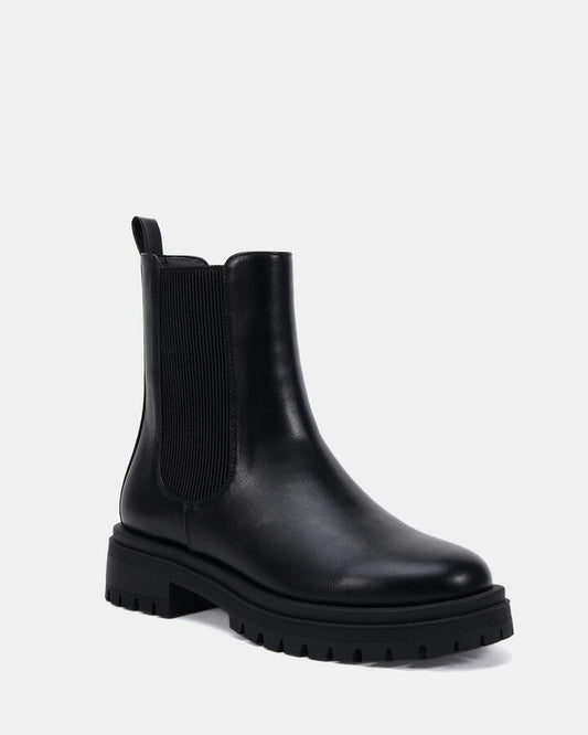 Image of Boots. Product name - Doctor Black Ankle Boots in Black colour by brand - Novo