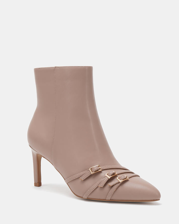 Image of Boots. Product name - Danathi Taupe Ankle Boots in Neutral colour by brand - Novo