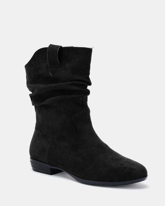 Image of Boots. Productname: DAVEED: BLACK - Women's Boot Flat in Black colour by brand - Novo