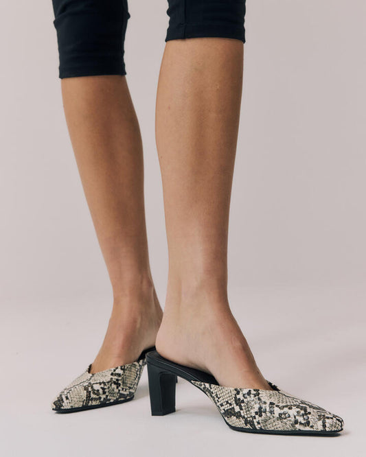 Image of Footwear. Productname: IMPATIENT NATURAL SNAKE Women's Court - Low Heel Novo Heels in Natural Snake colour by brand - Novo