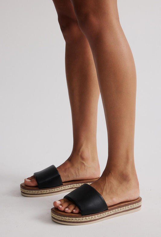 Image of Shoes. Product name - Sttropez Black Espadrilles in Black colour by brand - Novo
