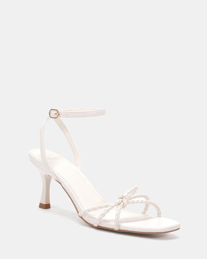 Image of Heels. Product name - Zleuth White High Heels in Multi colour by brand - Novo