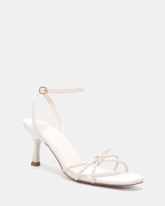 Image of Heels. Product name - Zleuth White High Heels in Multi colour by brand - Novo