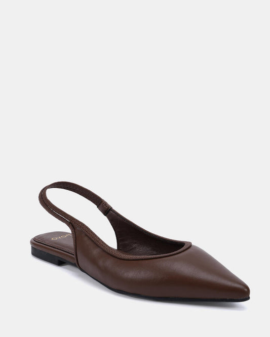 Image of Flats. Productname: CASSEY: MILK CHOCOLATE - Women's Casual Flat Closed in Milk Choc/Brown colour by brand - Novo