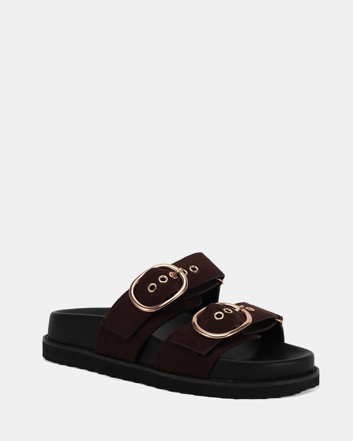 Image of Sandals. Product name - Sleuth Espresso Thongs in Espresso colour by brand - Novo