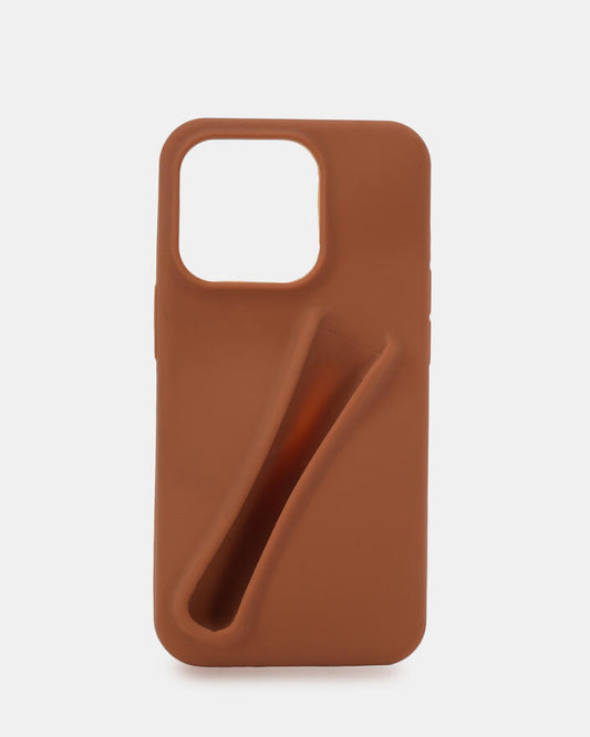 Image of Electronics Accessories. Productname: IPHONE 15 PRO LIP GLOSS CASE MILK CHOCOLATE Women's GIFT in Midnight colour by brand - Novo