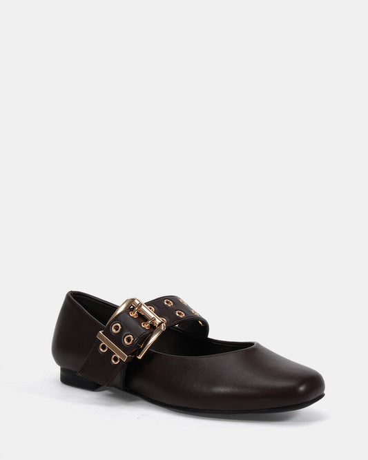 Image of Flats. Productname: Cotillion: Espresso - Women's Casual Flat Closed in Espresso colour by brand - Novo