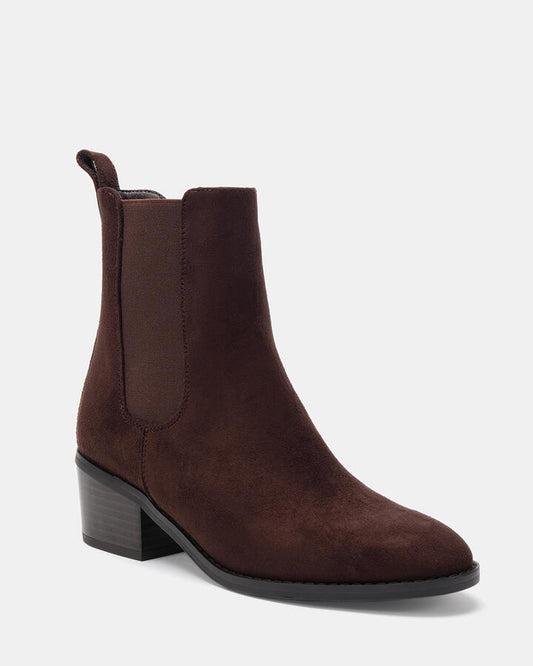 Image of Boots. Productname: DILLAMOND ESPRESSO Women's Boot Low-Mid Heel Novo Boots in Espresso colour by brand - Novo