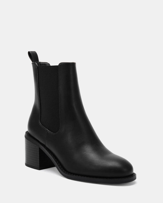 Image of Flats. Product name - Diffuse Black Slip On Boots in Black colour by brand - Novo