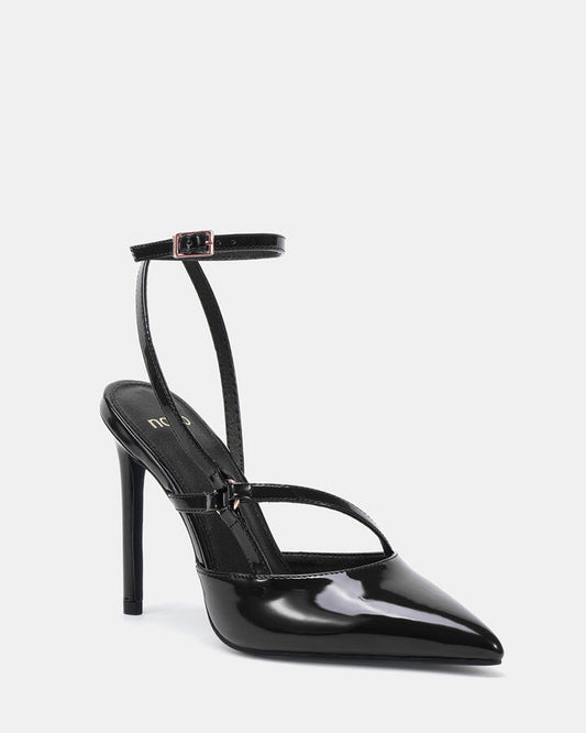 Image of Shoes. Productname: Zadey: Black Patent - Women's Court - High Heel in Black colour by brand - Novo