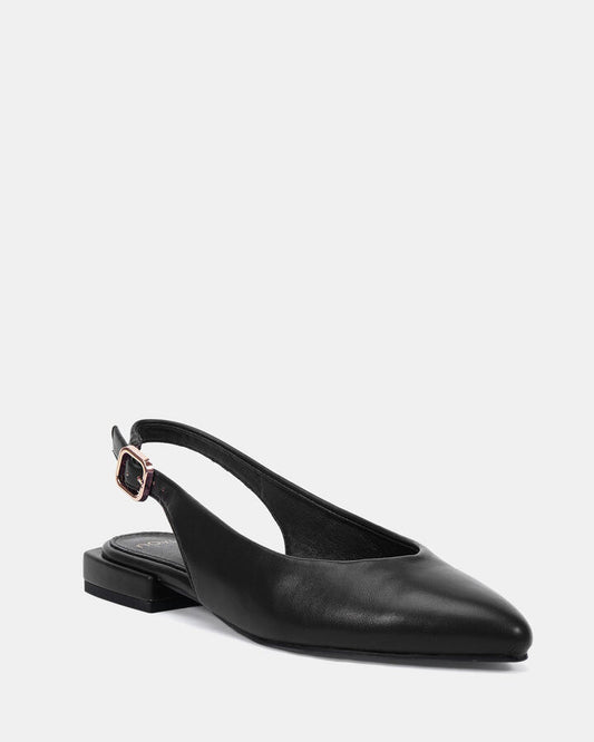 Image of Flats. Product name - Cheyenne Black Ballet Flats in Black colour by brand - Novo