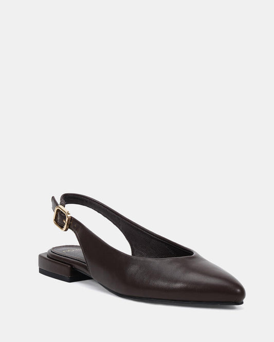 Image of Flats. Productname: CHEYENNE ESPRESSO Women's Casual Flat Closed Novo Flats in Espresso colour by brand - Novo