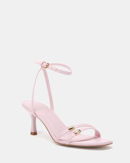 Image of Heels. Productname: Verone: Fairy Floss - Women's Strappy - Low Heel in Fairy Floss colour by brand - Novo