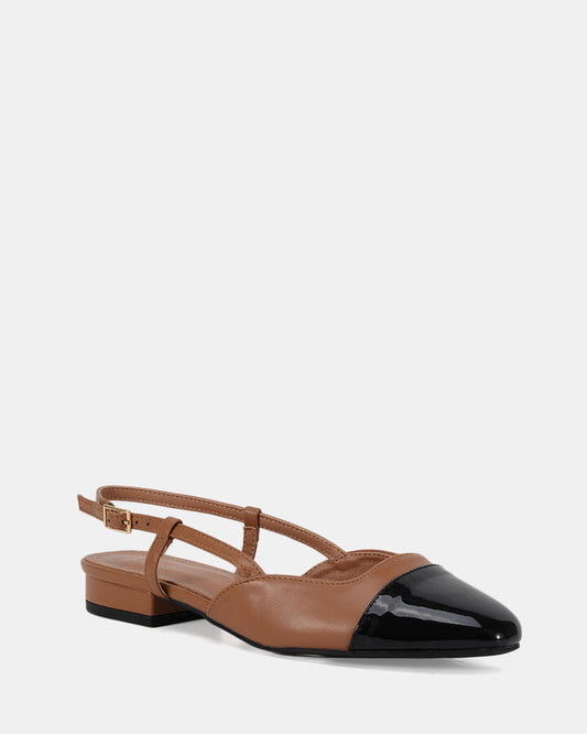 Image of Flats. Productname: Chrissie: Brown Sugar - Women's Casual Flat Closed in Brown Sugar colour by brand - Novo