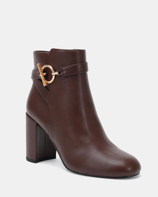 Image of Boots. Productname: KIDA MILK CHOCOLATE Women's Boot High Heel Novo Boots in Midnight colour by brand - Novo