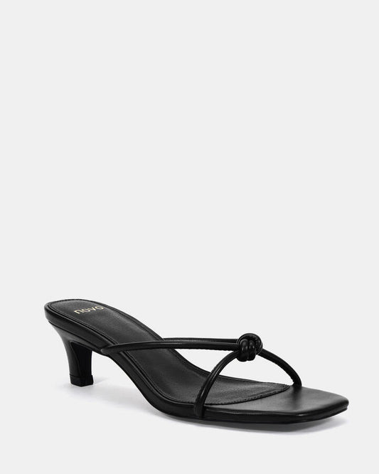 Image of Heels. Productname: Vidal: Black - Women's Strappy - Low Heel in Black colour by brand - Novo