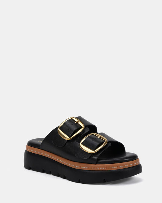 Image of Flats. Product name - Bellamy Black Casual in Black colour by brand - Novo