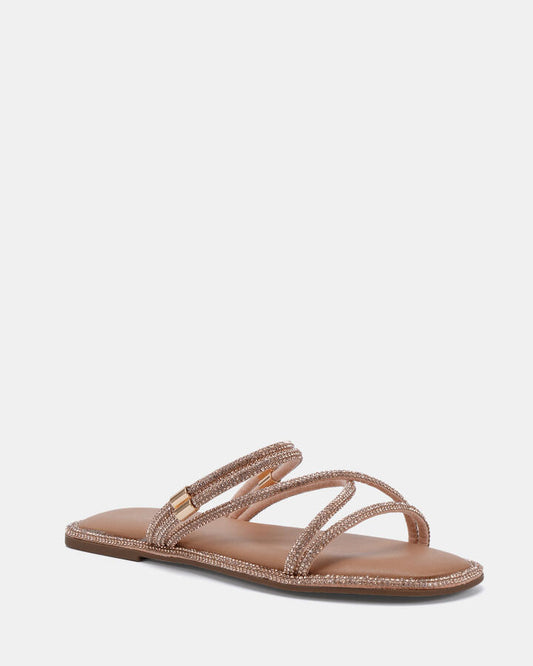 Image of Sandals. Product name - Sibella Rose Gold Sandals in Metallic colour by brand - Novo