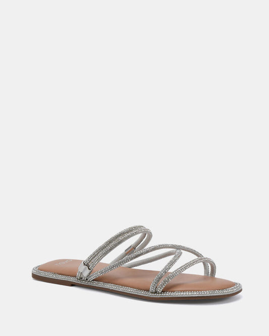 Image of Sandals. Product name - Sibella Silver Sandals in Multi colour by brand - Novo