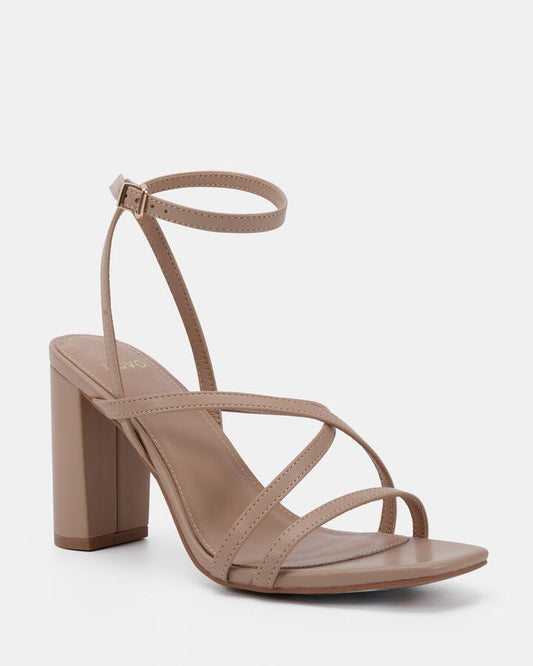 Image of Heels. Productname: Nara: Neutral - Women's Strappy - High Heel in Neutral colour by brand - Novo