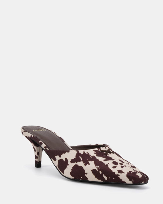 Image of Heels. Product name - Irvine Animal Print Low Heels in Animal Print colour by brand - Novo