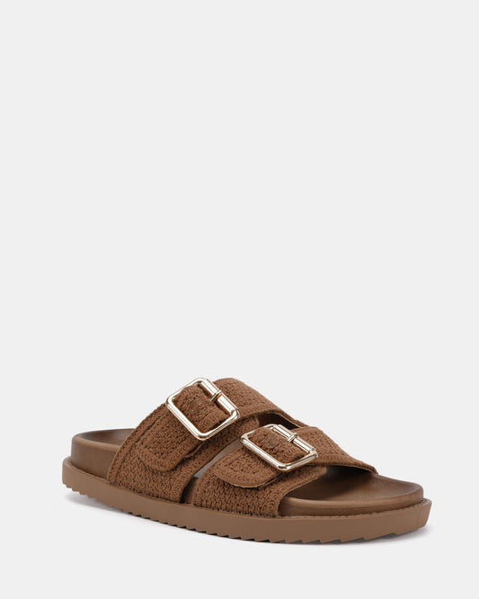 Image of Sandals. Product name - Serious Tan Sandals in Tan colour by brand - Novo
