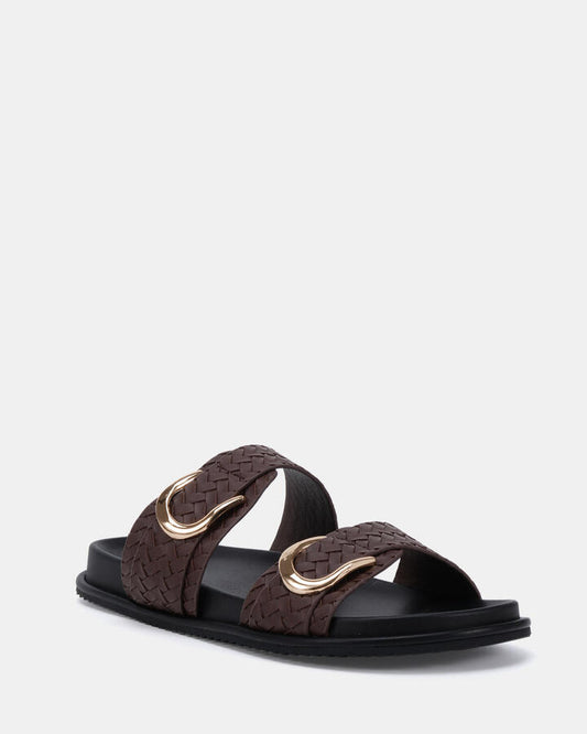 Image of Sandals. Productname: ROSALYN: MILK CHOCOLATE - Women's Thongs in Midnight colour by brand - Novo
