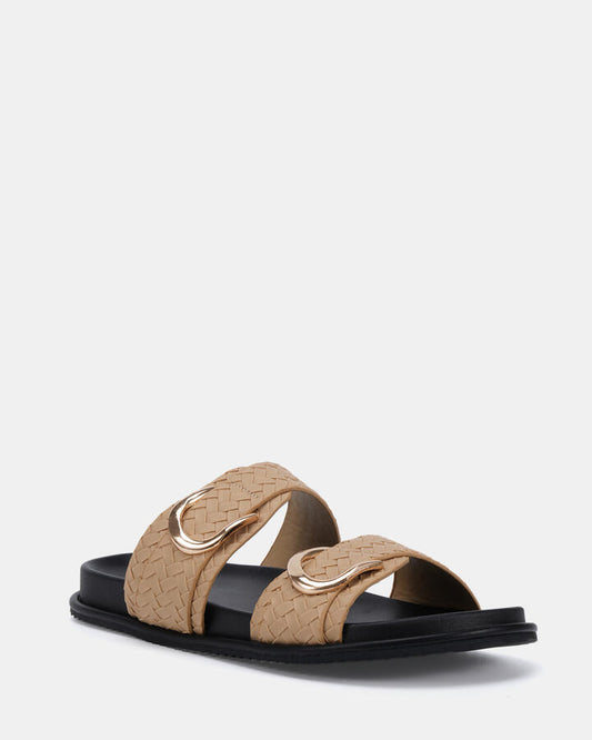 Image of Sandals. Product name - Rosalyn Camel Sandals in Beige colour by brand - Novo
