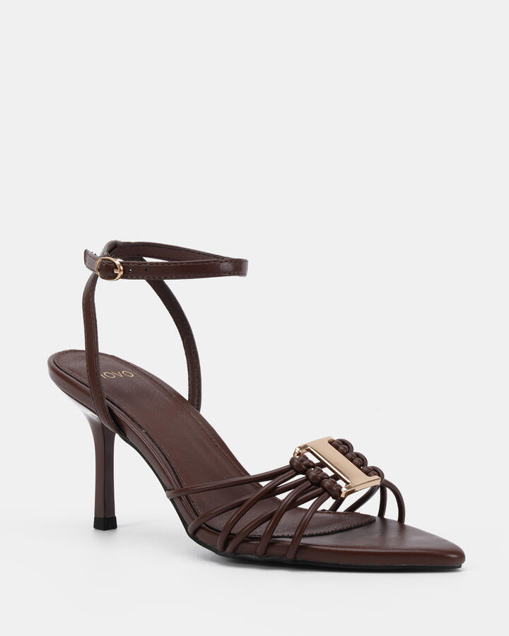 Image of Heels. Product name - Zarria Milk Chocolate High Heels in Midnight colour by brand - Novo