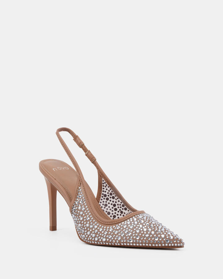 Image of Heels. Product name - Petronilla Camel High Heels in Beige colour by brand - Novo