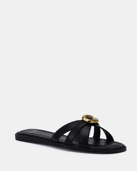 Image of Sandals. Product name - Sommer Black Sandals in Black colour by brand - Novo