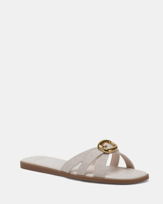 Image of Sandals. Product name - Sommer Linen Sandals in Neutral colour by brand - Novo
