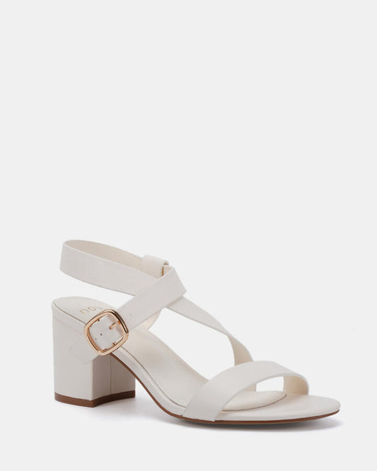 Image of Heels. Productname: Vincenzo: White - Women's Strappy - Low Heel in Multi colour by brand - Novo