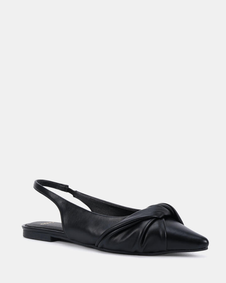 Image of Flats. Product name - Carenna Black Ballet Flats in Black colour by brand - Novo