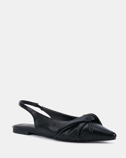 Image of Flats. Product name - Carenna Black Ballet Flats in Black colour by brand - Novo