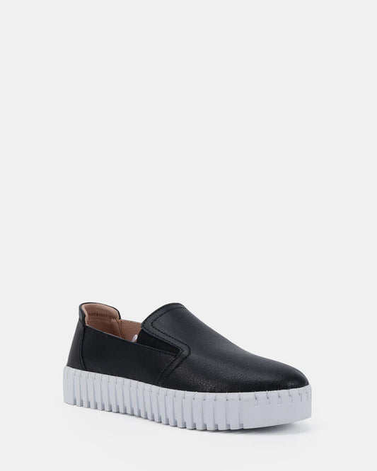 Image of Sneakers. Product name - Haven Rivers Black Slip On Sneakers in Black colour by brand - Novo