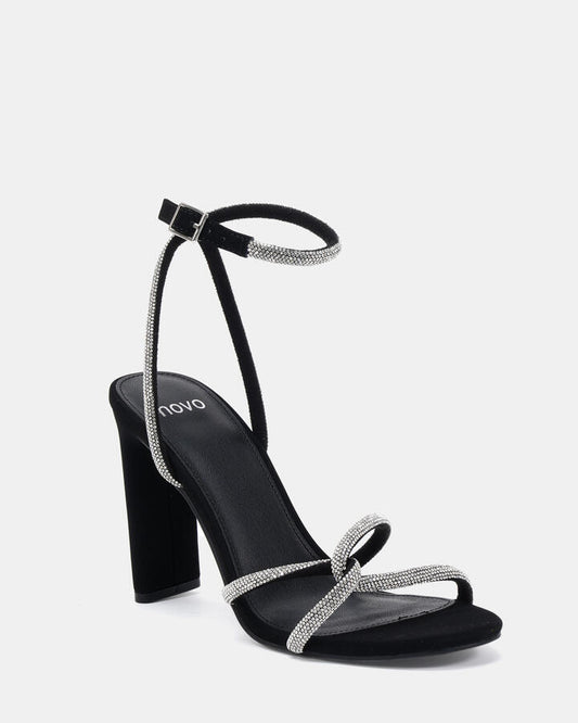 Image of Heels. Product name - Powerful Black High Heels in Black colour by brand - Novo