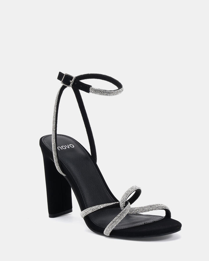Image of Heels. Product name - Powerful Black High Heels in Black colour by brand - Novo