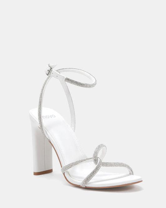 Image of Heels. Product name - Powerful White High Heels in Multi colour by brand - Novo