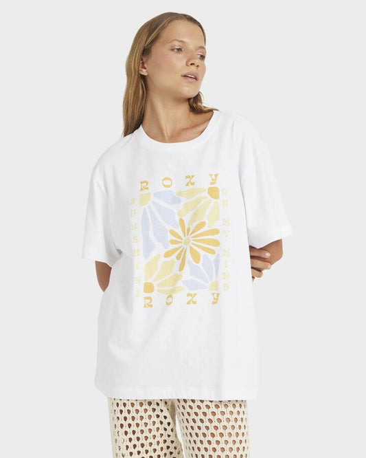 Image of T-Shirts. Productname: Roxy Womens Daisy T-Shirt White - in White colour by brand - Roxy