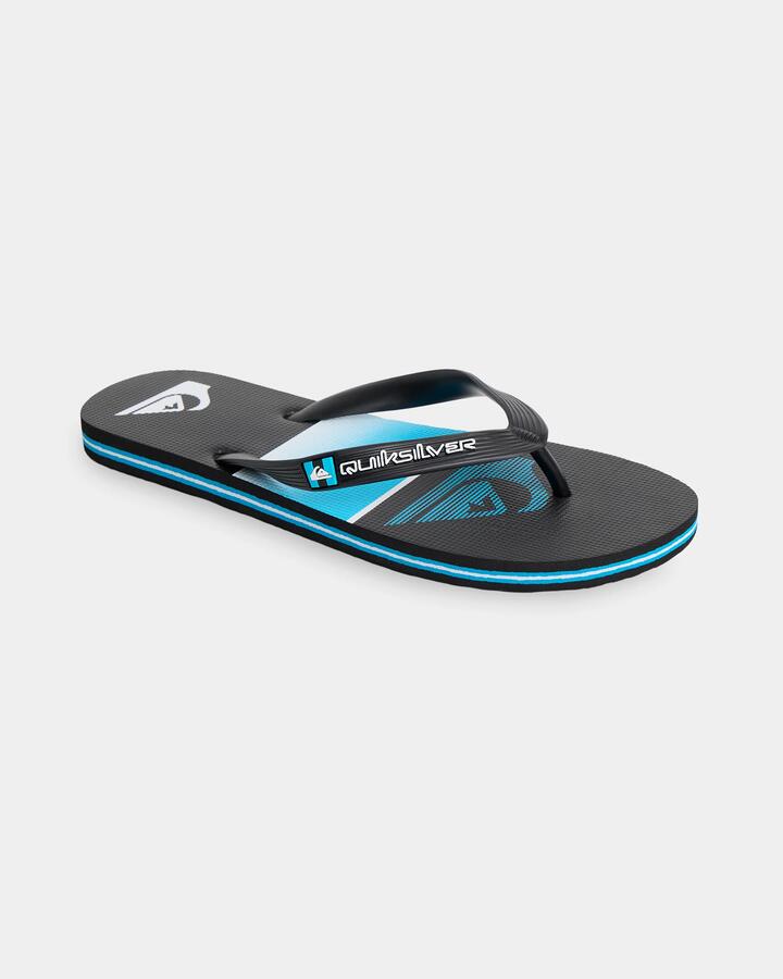 Image of Sandals. Product name - Quiksilver Mens Moncata Slab Thongs Black/Blue in Black/Blue colour by brand - Quiksilver