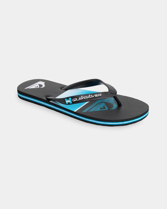 Image of Sandals. Product name - Quiksilver Mens Moncata Slab Thongs Black/Blue in Black/Blue colour by brand - Quiksilver