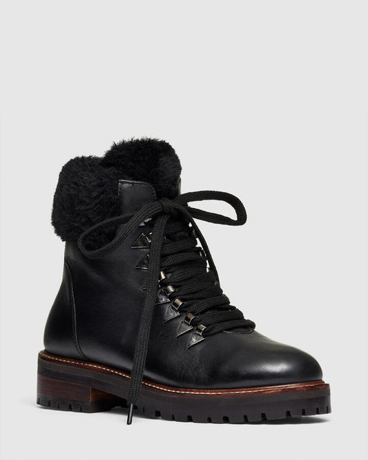 Image of Boots. Productname: TRIUMPH Black Smooth Women's Boot Flat Novo Boots in Black colour by brand - Novo