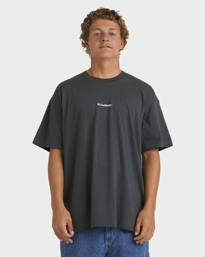 Image of a model wearing Tops. Productname: Billabong - Mens Absense T-Shirt - Cypress Green - in Cypress Green colour by brand - Billabong