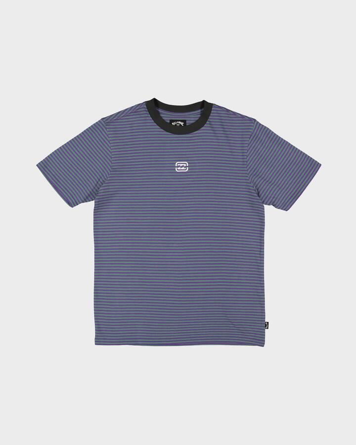 Image of a model wearing Tops. Productname: Billabong - Boys 0-7 Groms Absense T-Shirt - Purple - in Purple colour by brand - Billabong
