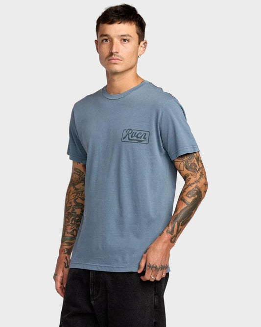 Image of T-Shirts. Productname: RVCA Mens Frame Up T-Shirt Vintage Navy - in Vintage Navy colour by brand - RVCA