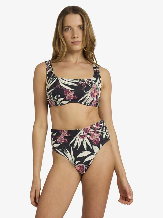 Image of Swimwear. Product name - Roxy Womens Pt Beach Classics D Cup Bikini Top Anthracite Wind Swept Floral in Anthracite Wind Swept Floral colour by brand - Roxy