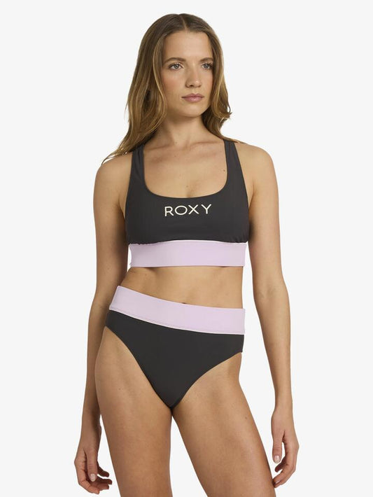 Image of Swimwear. Productname: Roxy - Womens Roxy Active C Block High Waist Bikini Bottom - Black Multi - in Black Multi colour by brand - Roxy
